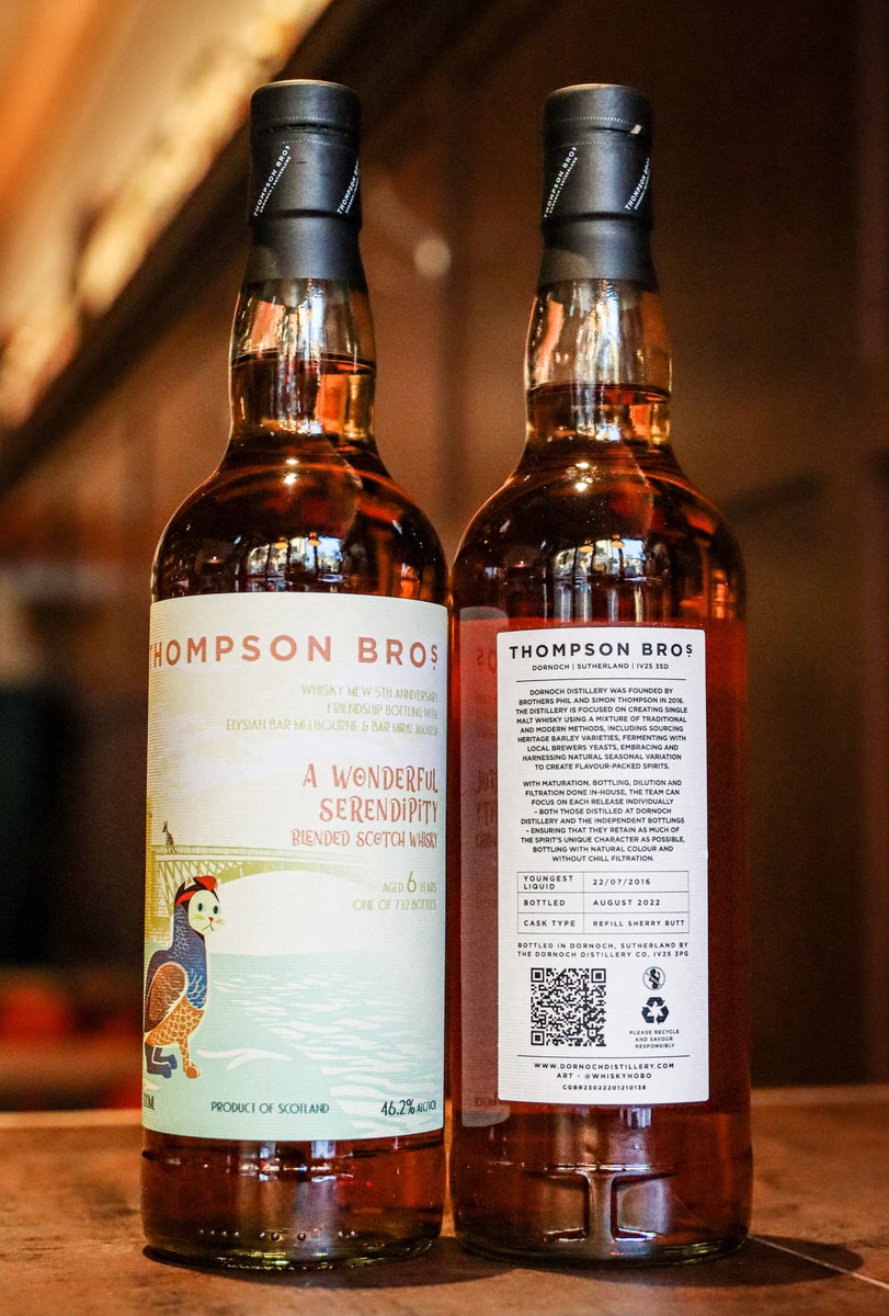 Thompson Bros 'A Wonderful Serendipity' Blended Scotch Whisky Aged Ove –  The Elysian Whisky Bar